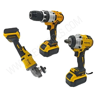 Kit combinato trapano smerigliatore e avvitatore a percussione da 3 pezzi