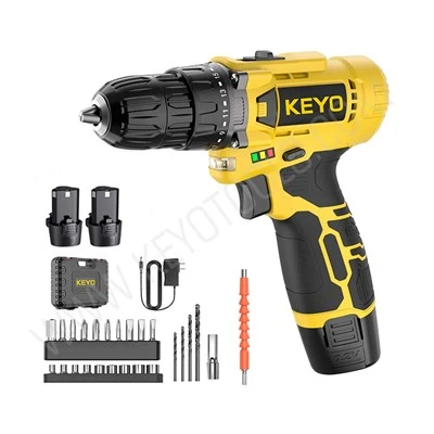 Kit trapano avvitatore a batteria 12 V con batteria e caricabatterie