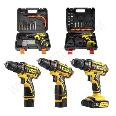 Set di utensili per trapano avvitatore a batteria a due velocità 12 V