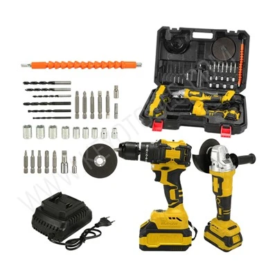 Kit combinato senza fili da 2 utensili per smerigliatrice e asciugabiancheria
